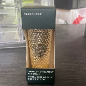 Starbucks gold cold cup keychain